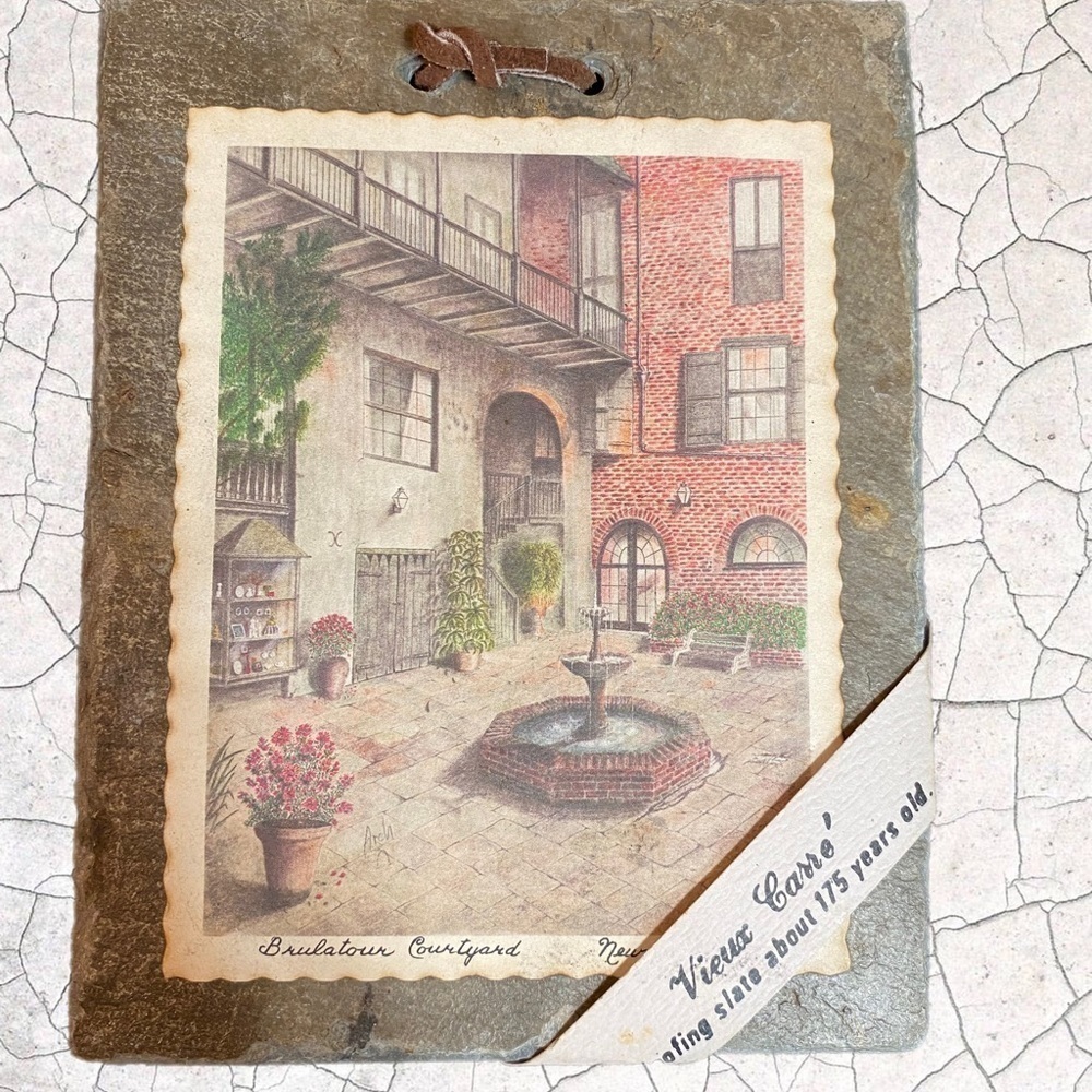 Vintage New Orleans Roofing Slate Art